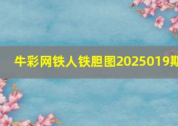 牛彩网铁人铁胆图2025019期