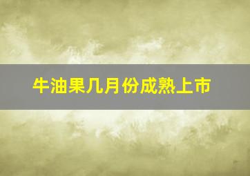 牛油果几月份成熟上市