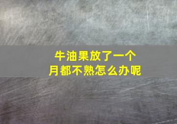 牛油果放了一个月都不熟怎么办呢