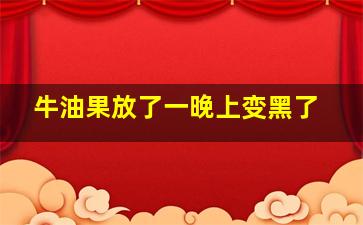 牛油果放了一晚上变黑了