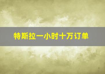 特斯拉一小时十万订单