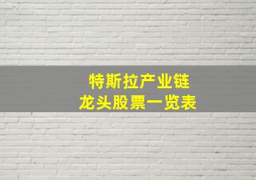 特斯拉产业链龙头股票一览表