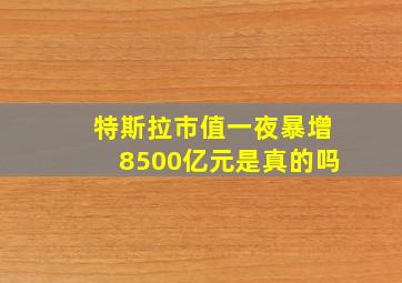 特斯拉市值一夜暴增8500亿元是真的吗