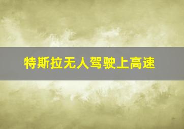 特斯拉无人驾驶上高速