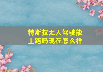 特斯拉无人驾驶能上路吗现在怎么样