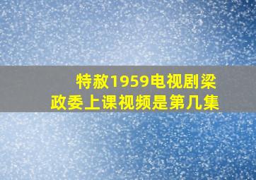 特赦1959电视剧梁政委上课视频是第几集