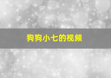 狗狗小七的视频