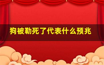 狗被勒死了代表什么预兆