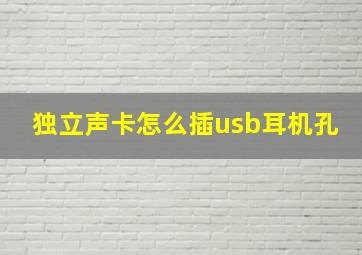 独立声卡怎么插usb耳机孔