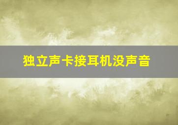 独立声卡接耳机没声音