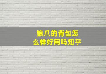 狼爪的背包怎么样好用吗知乎