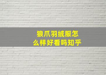 狼爪羽绒服怎么样好看吗知乎