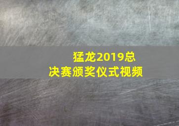 猛龙2019总决赛颁奖仪式视频