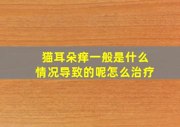 猫耳朵痒一般是什么情况导致的呢怎么治疗