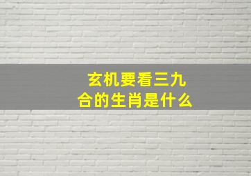 玄机要看三九合的生肖是什么