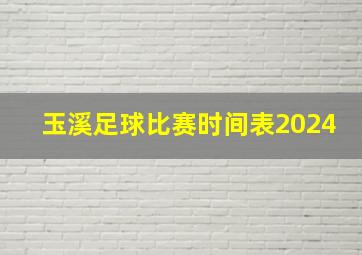 玉溪足球比赛时间表2024