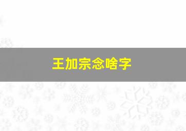 王加宗念啥字