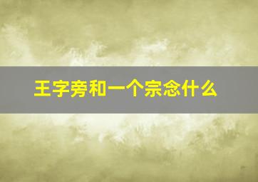 王字旁和一个宗念什么