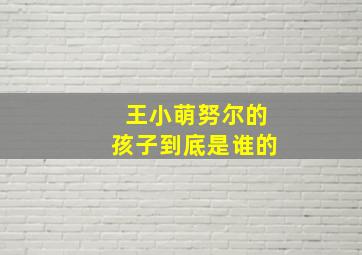 王小萌努尔的孩子到底是谁的