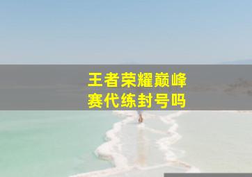 王者荣耀巅峰赛代练封号吗