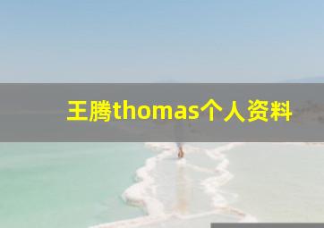 王腾thomas个人资料