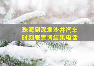 珠海到深圳沙井汽车时刻表查询结果电话