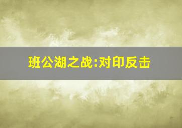 班公湖之战:对印反击