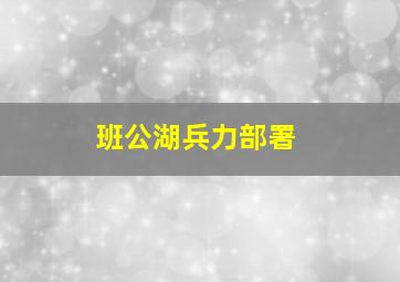 班公湖兵力部署