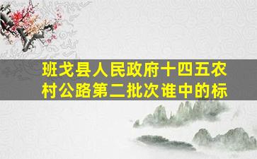 班戈县人民政府十四五农村公路第二批次谁中的标