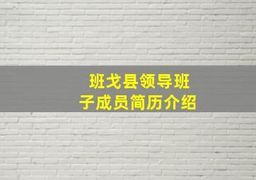 班戈县领导班子成员简历介绍