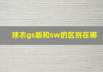 球衣gs版和sw的区别在哪