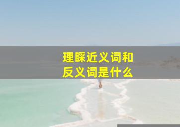 理睬近义词和反义词是什么