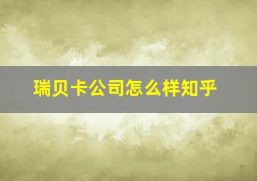 瑞贝卡公司怎么样知乎