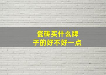 瓷砖买什么牌子的好不好一点