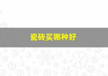 瓷砖买哪种好