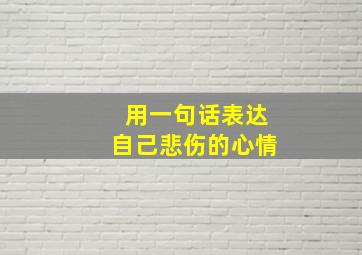 用一句话表达自己悲伤的心情