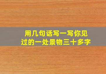 用几句话写一写你见过的一处景物三十多字