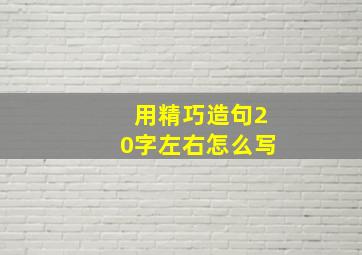 用精巧造句20字左右怎么写