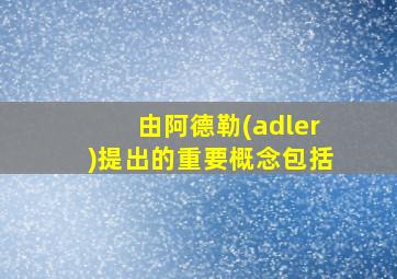 由阿德勒(adler)提出的重要概念包括