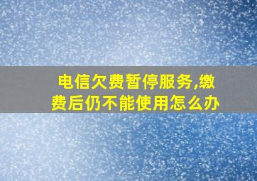 电信欠费暂停服务,缴费后仍不能使用怎么办