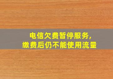 电信欠费暂停服务,缴费后仍不能使用流量