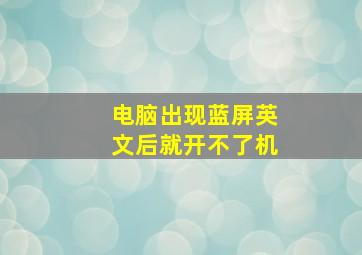 电脑出现蓝屏英文后就开不了机