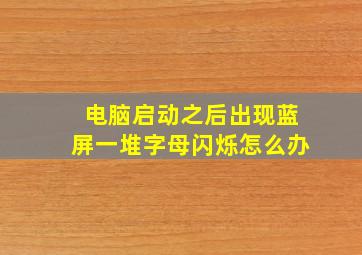 电脑启动之后出现蓝屏一堆字母闪烁怎么办