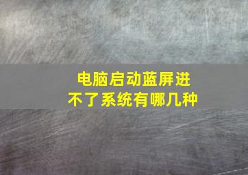 电脑启动蓝屏进不了系统有哪几种