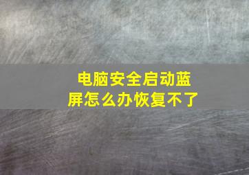 电脑安全启动蓝屏怎么办恢复不了