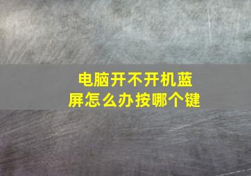 电脑开不开机蓝屏怎么办按哪个键