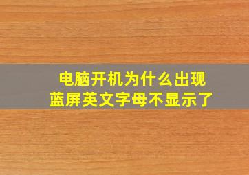 电脑开机为什么出现蓝屏英文字母不显示了