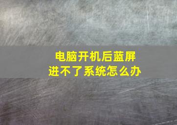 电脑开机后蓝屏进不了系统怎么办