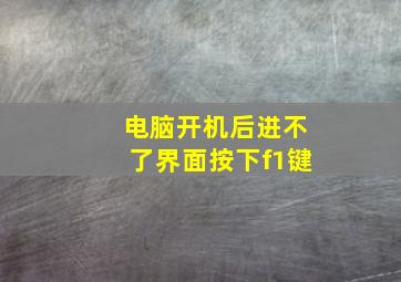 电脑开机后进不了界面按下f1键