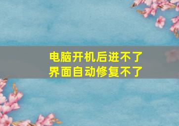 电脑开机后进不了界面自动修复不了